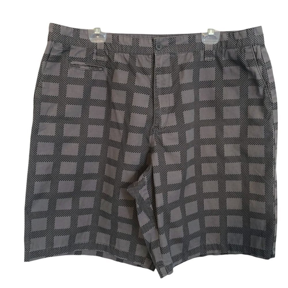 Vintage Nevada Mens 42 Classic Shorts  Grey with Black squares